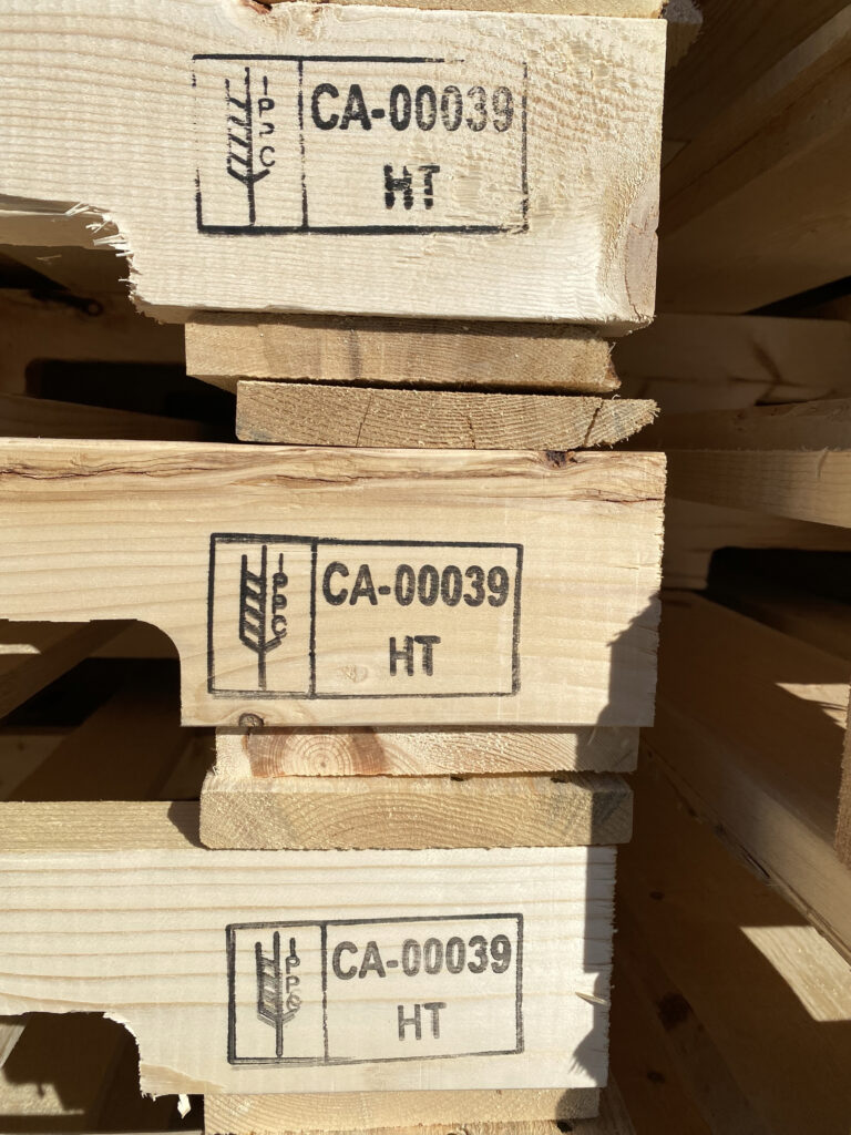 Heat treated pallets Topco Pallets Recycling Ltd HT stamp